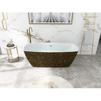 HMR - Round Marble Table with Storage in White