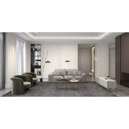 HMR Modern End Table Sets - White, Marble