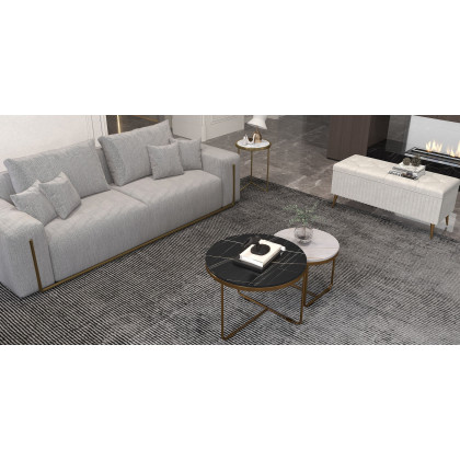 HMR Modern End Table Sets - White, Marble