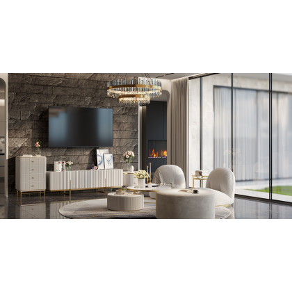 HMR Modern End Table Sets - White, Marble