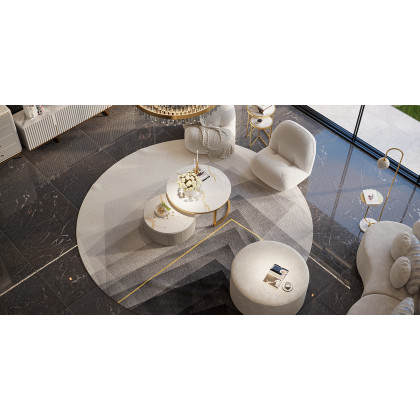 HMR Modern End Table Sets - White, Marble