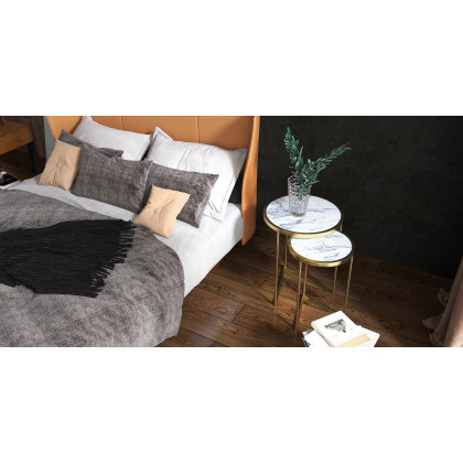 HMR Modern End Table Sets - White, Marble