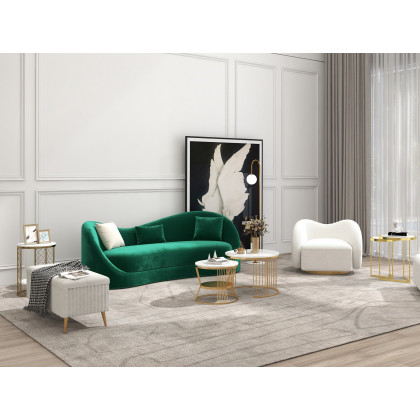 HMR Modern End Table Sets - White, Marble