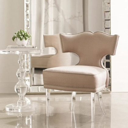 HMR - Modern Round End Table Acrylic Side Table in Clear