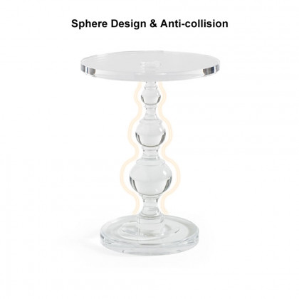HMR - Modern Round End Table Acrylic Side Table in Clear