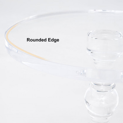 HMR - Modern Round End Table Acrylic Side Table in Clear