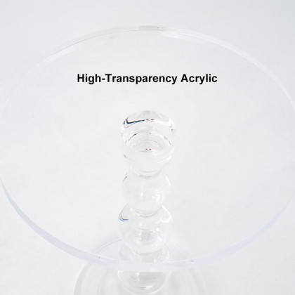HMR - Modern Round End Table Acrylic Side Table in Clear