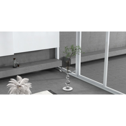 HMR - Modern Round End Table Acrylic Side Table in Clear