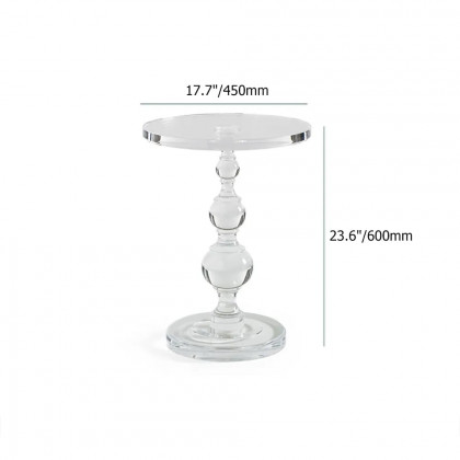 HMR - Modern Round End Table Acrylic Side Table in Clear