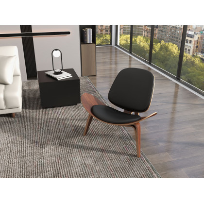 HMR - Wood End Table with Storage in 23.6"H, Black