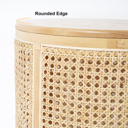HMR - Round End Table with Storage in Rattan