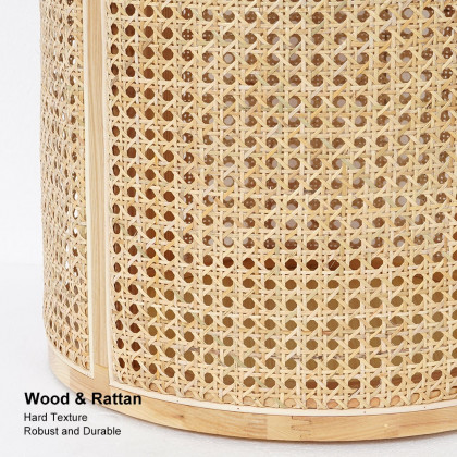 HMR - Round End Table with Storage in Rattan