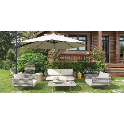 HMR - Round End Table with Storage in Rattan