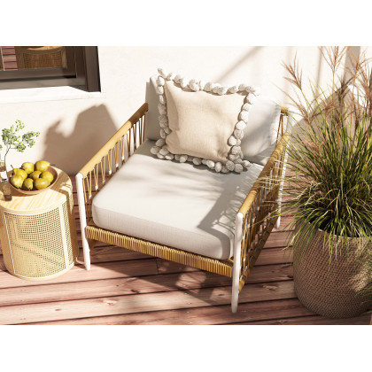 HMR - Round End Table with Storage in Rattan