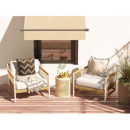 HMR - Round End Table with Storage in Rattan