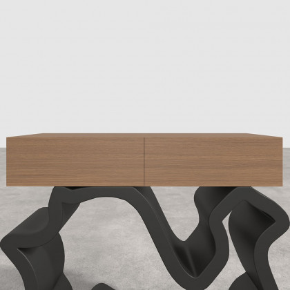 HMR - Modern Console Table with Drawers 39.4" in Black