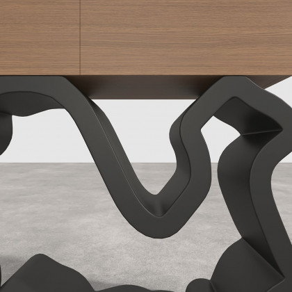 HMR - Modern Console Table with Drawers 39.4" in Black