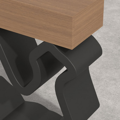 HMR - Modern Console Table with Drawers 39.4" in Black