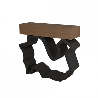 HMR - Modern Console Table with Drawers 39.4" in Black