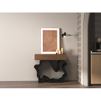 HMR - Modern Console Table with Drawers 39.4" in Black