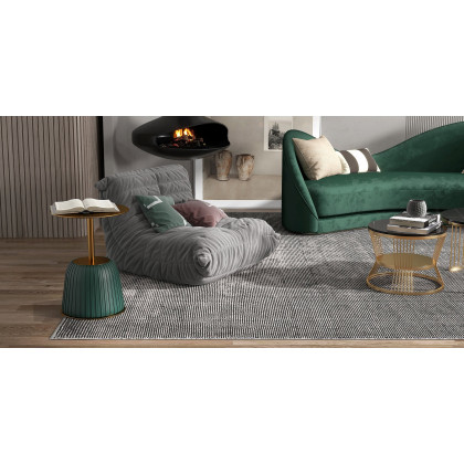 HMR Modern Nesting Coffee Table Set with Sintered Stone Top (Set of 2) - Black