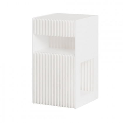 HMR - Foldable End Table with Storage Side Table in White