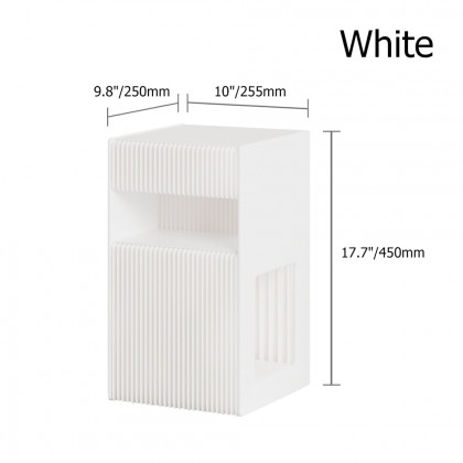 HMR - Foldable End Table with Storage Side Table in White