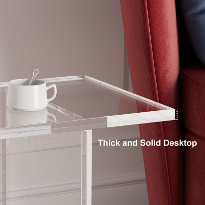 HMR - Square Acrylic End Table in Clear