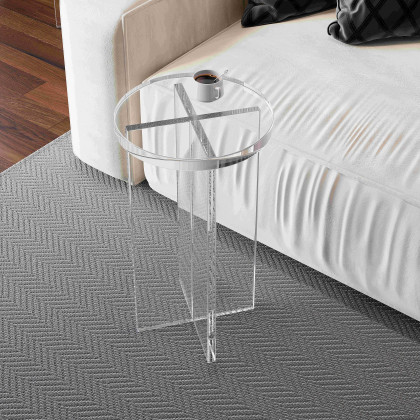HMR - Round Acrylic End Table in Clear
