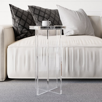 HMR - Round Acrylic End Table in Clear