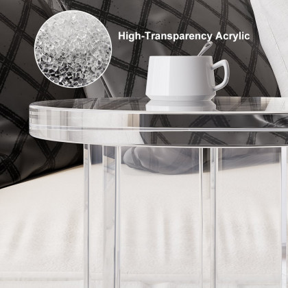 HMR - Round Acrylic End Table in Clear