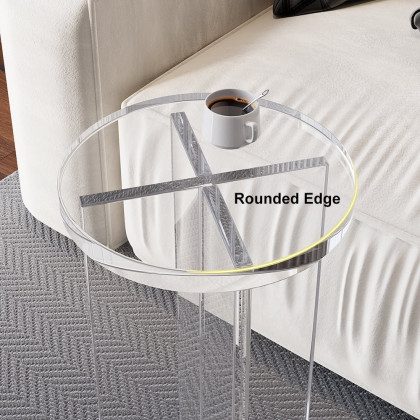 HMR - Round Acrylic End Table in Clear