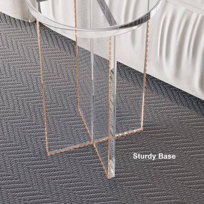 HMR - Round Acrylic End Table in Clear