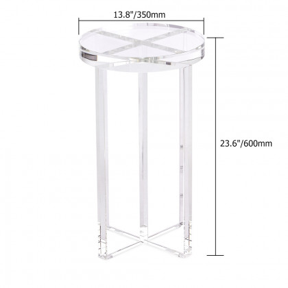 HMR - Round Acrylic End Table in Clear