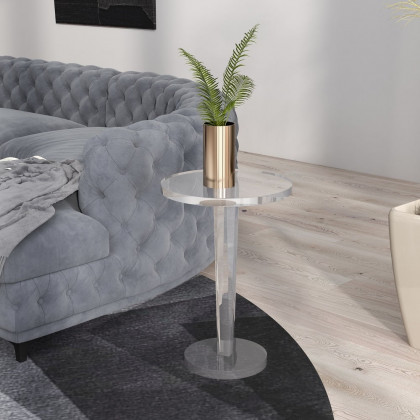HMR - End Table Modern Clear Side Table in 23.6"H, Acrylic