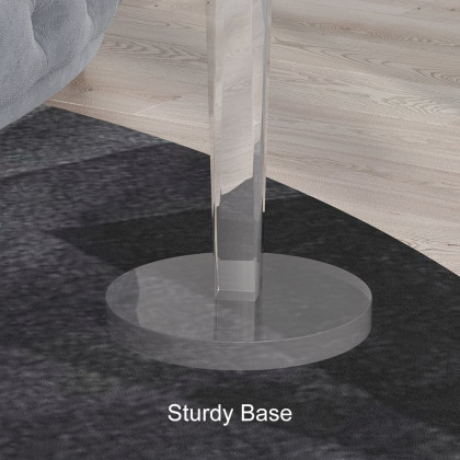 HMR - End Table Modern Clear Side Table in 23.6"H, Acrylic