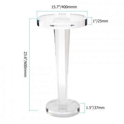 HMR - End Table Modern Clear Side Table in 23.6"H, Acrylic