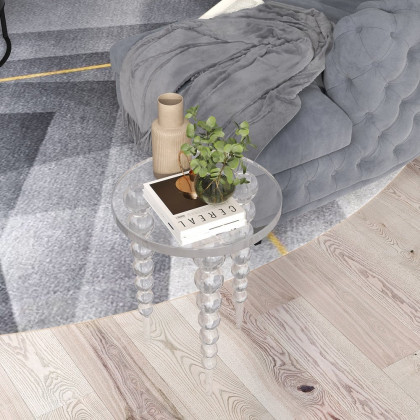 HMR - Acrylic Round Side Table in Clear