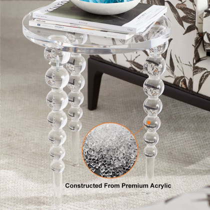 HMR - Acrylic Round Side Table in Clear