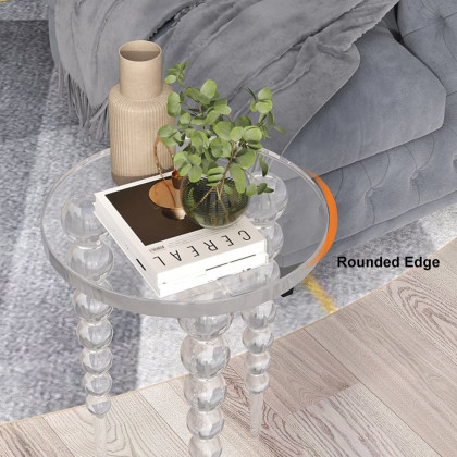 HMR - Acrylic Round Side Table in Clear