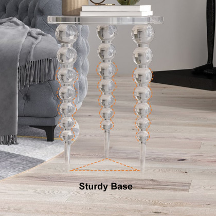HMR - Acrylic Round Side Table in Clear