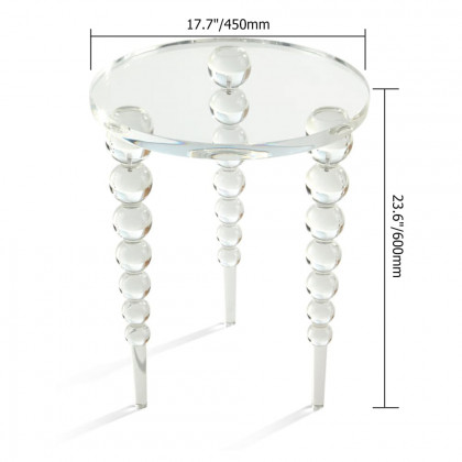 HMR - Acrylic Round Side Table in Clear