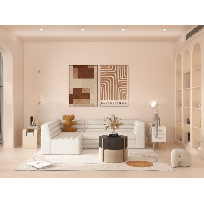 HMR Modern Rectangle End Table with Drawers - White
