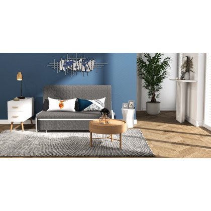 HMR Modern Rectangle End Table with Drawers - White
