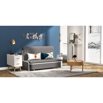 HMR Modern Rectangle End Table with Drawers - White