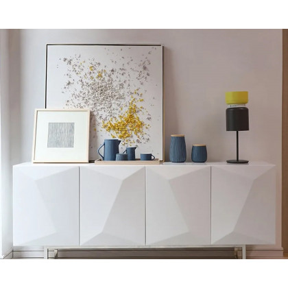 HMR - 71" Modern Wood Sideboard and Buffets with 4 Doors Adjustable Shelves