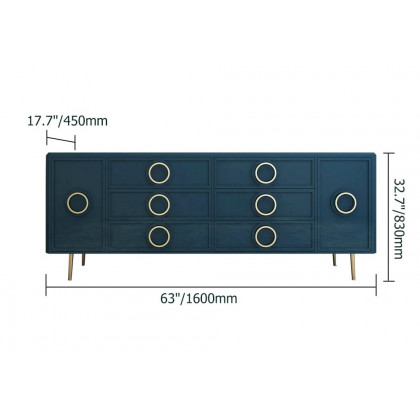 HMR Rindix Series 63" Sideboard Cabinet - Blue