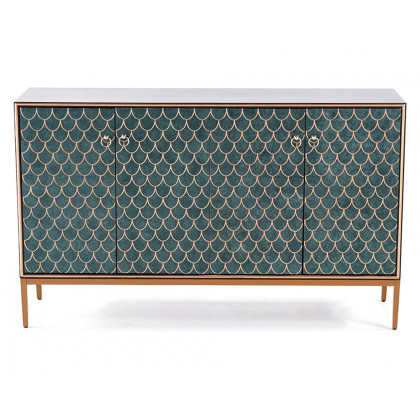 HMR Modern 59" Sideboards Buffet with Doors & Shelves - Blue