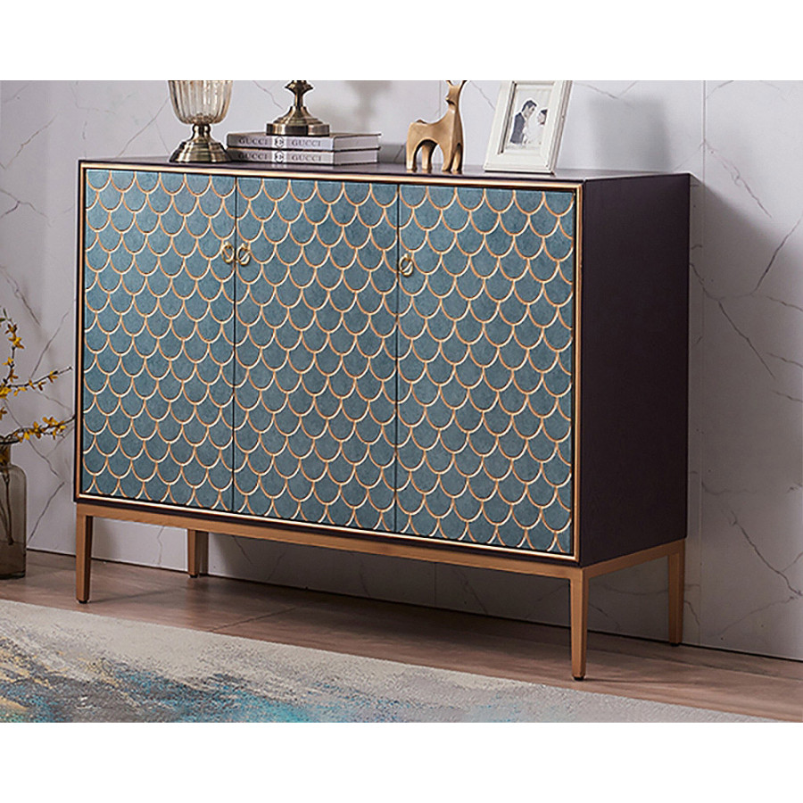HMR Modern 47" Sideboards Buffet with Doors & Shelves - Blue