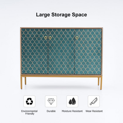 HMR Modern 47" Sideboards Buffet with Doors & Shelves - Blue